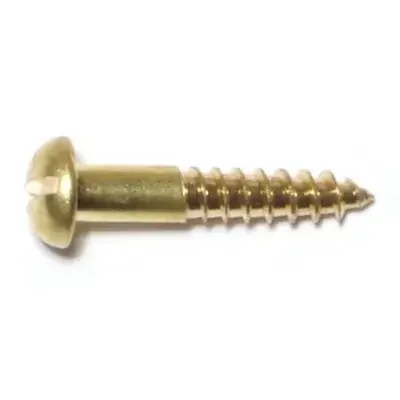 6 x 3/4″ Brass Slotted Round Head Wood Screws