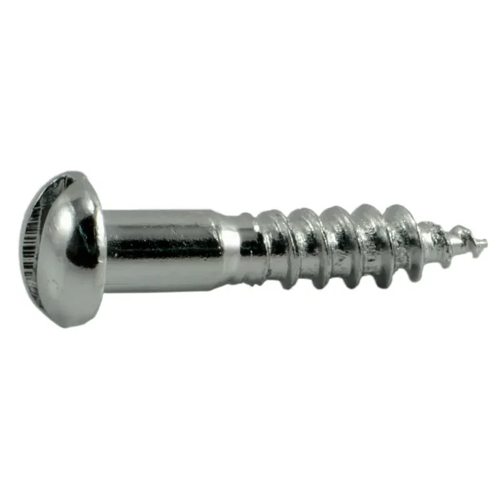 6 x 3/4″ Steel Slotted Round Head Wood Screws
