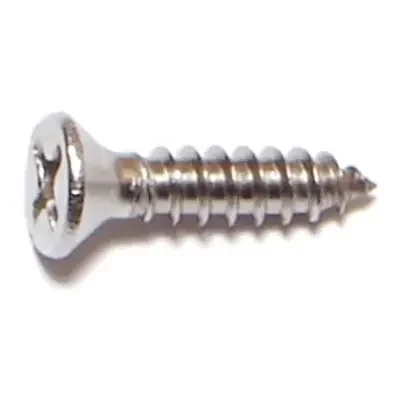 6 x 5/8″ 18-8 Stainless Steel Phillips Flat Head Sheet Metal Screws