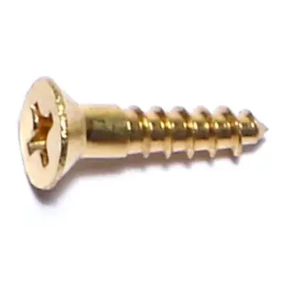 6 x 5/8″ Brass Phillips Flat Head Wood Screws