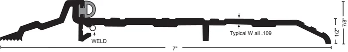 60″ Mill Aluminum Extended Width Bumper Seal Threshold – NGP-TPV