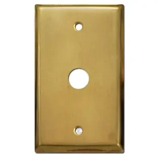 .625‘‘ Telephone Cable Cover Switch Plate – Raw Natural Brass