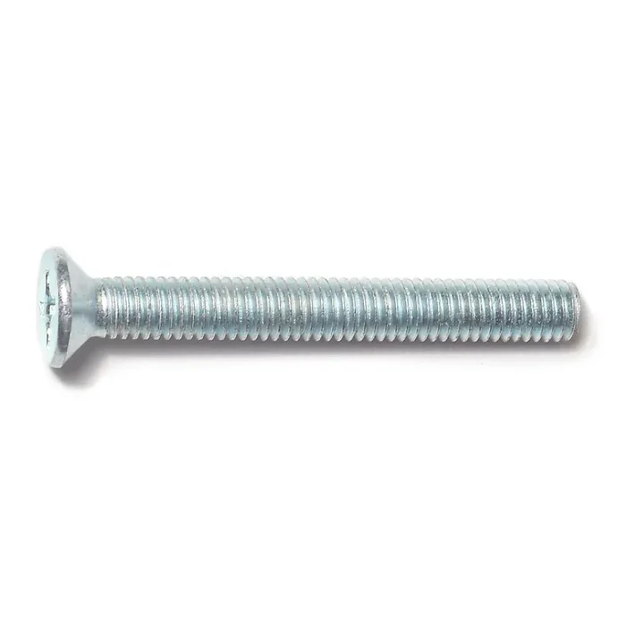 6mm-1.0 x 50mm Zinc Plated Class 4.8 Steel Coarse Thread Phillips Flat Head Machine Screws