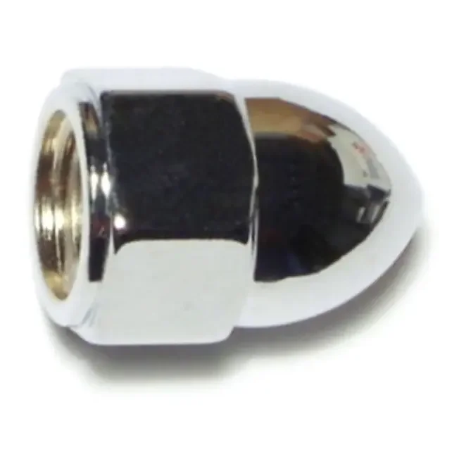 7/16″-14 Chrome Plated Grade 2 / A307 Steel Coarse Thread Acorn Cap Nuts