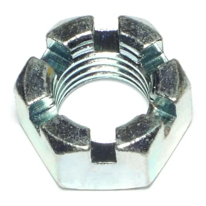 7/8″-9 Zinc Plated Steel Coarse Thread Slotted Hex Nuts