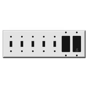 7-Gang 5-Toggle 2-Decora Switch Wall Plates