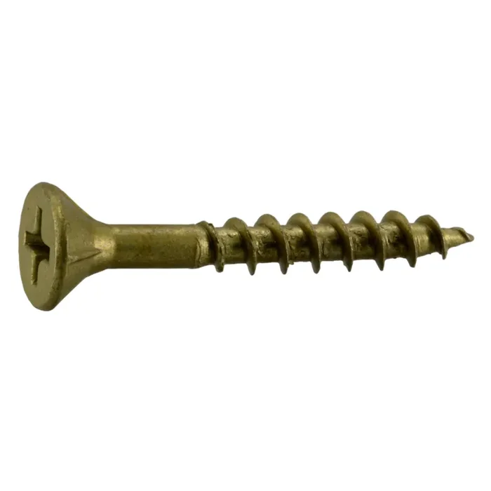 7 x 1-1/4″ Tan Ruspert Coated Steel Phillips Bugle Head Deck Screws