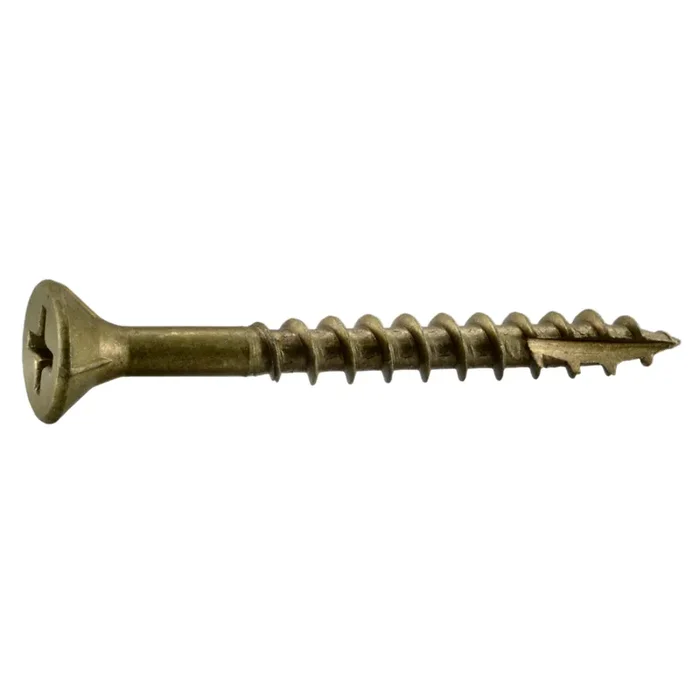 7 x 1-5/8″ Tan Ruspert Coated Steel Phillips Bugle Head Deck Screws