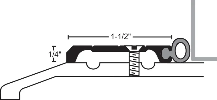 72″ DKB-finish Threshold Bumper Seal Stop Strip – NGP Weatherstripping