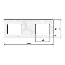 72″ Double Bowl Vanity Top, Calacatte North