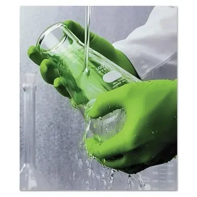 7705PFT Disposable Nitrile Gloves, Powder Free, 4 mil, Large, Fluorescent Green