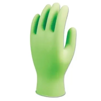 7705PFT Disposable Nitrile Gloves, Powder Free, 4 mil, Medium, Fluorescent Green