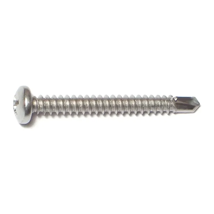 8-18 x 1-1/2″ 410 Stainless Steel Phillips Pan Head Self-Drilling Screws