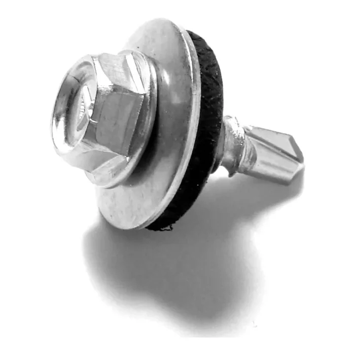 8-18 x 1/2″ 410 Stainless Steel Hex Washer Head Self-Drilling Screws with Sealing Washers