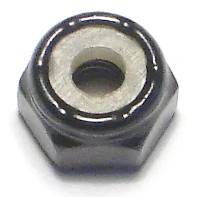 8-32 Black Zinc Plated Steel Coarse Thread Nylon Insert Lock Nuts