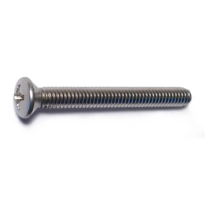 8-32 x 1-1/2″ 18-8 Stainless Steel Coarse Thread Phillips Oval Head Machine Screws