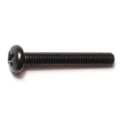 8-32 x 1-1/4″ Black Oxide Steel Coarse Thread Phillips Pan Head Machine Screws