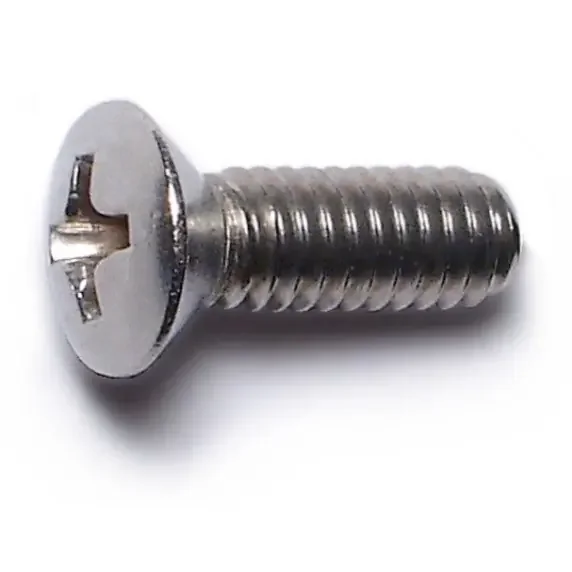 8-32 x 1/2″ 18-8 Stainless Steel Coarse Thread Phillips Oval Head Machine Screws
