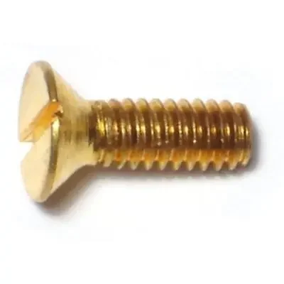 8-32 x 1/2″ Brass Coarse Thread Slotted Flat Head Machine Screws