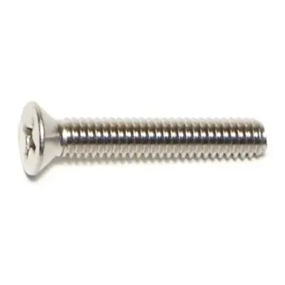8-32 x 1″ 18-8 Stainless Steel Coarse Thread Phillips Flat Head Machine Screws
