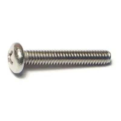 8-32 x 1″ 18-8 Stainless Steel Coarse Thread Phillips Pan Head Machine Screws