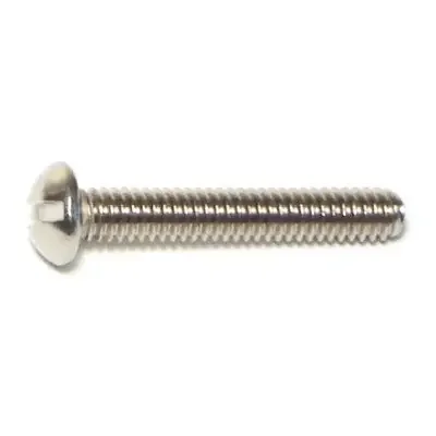 8-32 x 1″ 18-8 Stainless Steel Coarse Thread Slotted Round Head Machine Screws