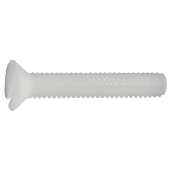 8-32 x 1″ Nylon Plastic Coarse Thread Slotted Flat Head Screws