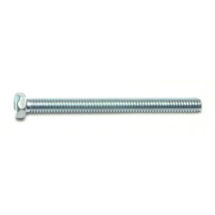 8-32 x 2″ Zinc Plated Steel Coarse Thread Slotted Indented Hex Head Machine Screws