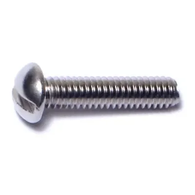 8-32 x 3/4″ 18-8 Stainless Steel Coarse Thread Slotted Round Head Machine Screws