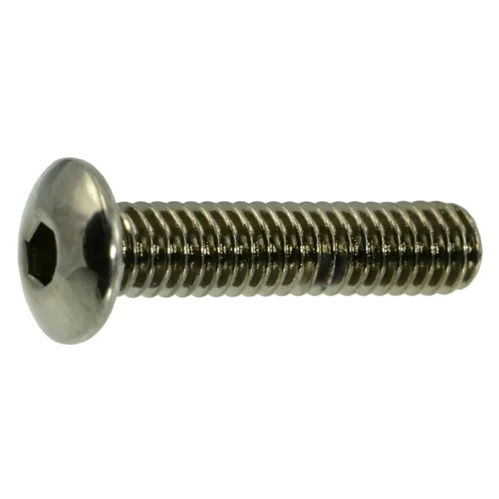8-32 x 3/4″ Black Chrome Plated Steel Coarse Thread Button Head Socket Cap Screws