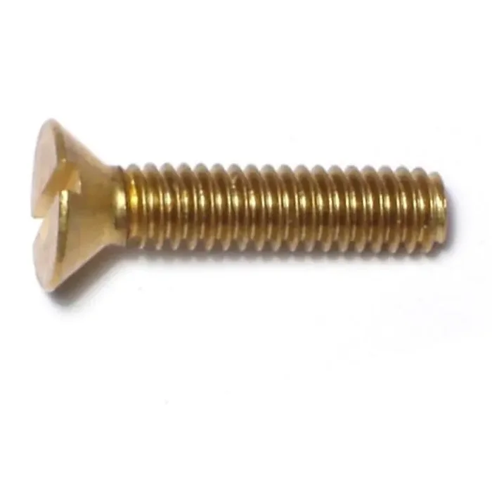 8-32 x 3/4″ Brass Coarse Thread Slotted Flat Head Machine Screws