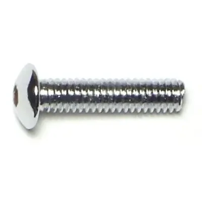 8-32 x 3/4″ Chrome Plated Grade 8 Steel Coarse Thread Button Head Socket Cap Screws