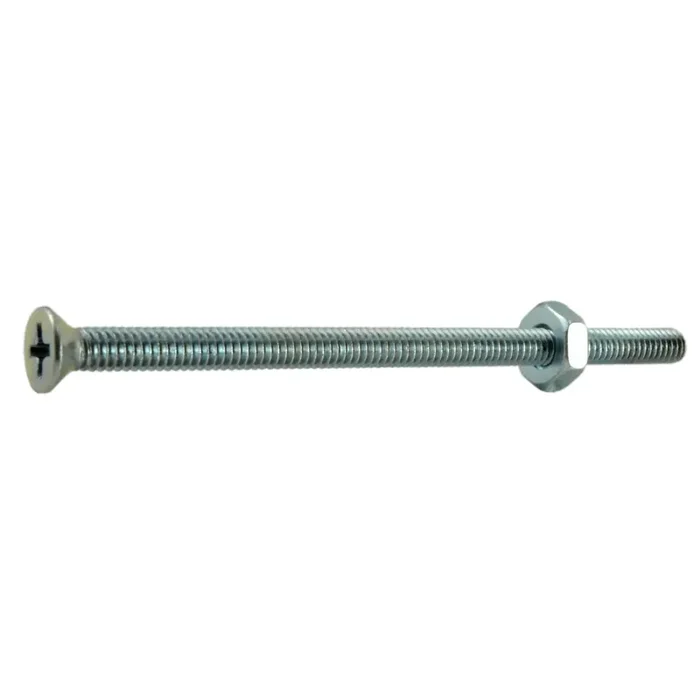 8-32 x 3″ Zinc Plated Steel Coarse Thread Phillips Flat Head Machine Screws