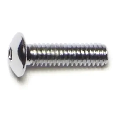 8-32 x 5/8″ Chrome Plated Grade 8 Steel Coarse Thread Button Head Socket Cap Screws