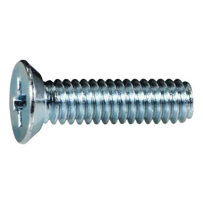 8-32 x 5/8″ Zinc Plated Steel Coarse Thread Phillips Flat Undercut Head Machine Screws