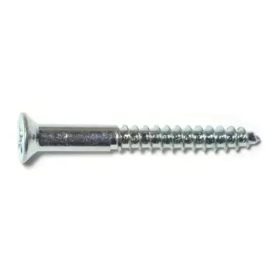 8 x 1-1/2″ Zinc Plated Steel Phillips Flat Head Wood Screws