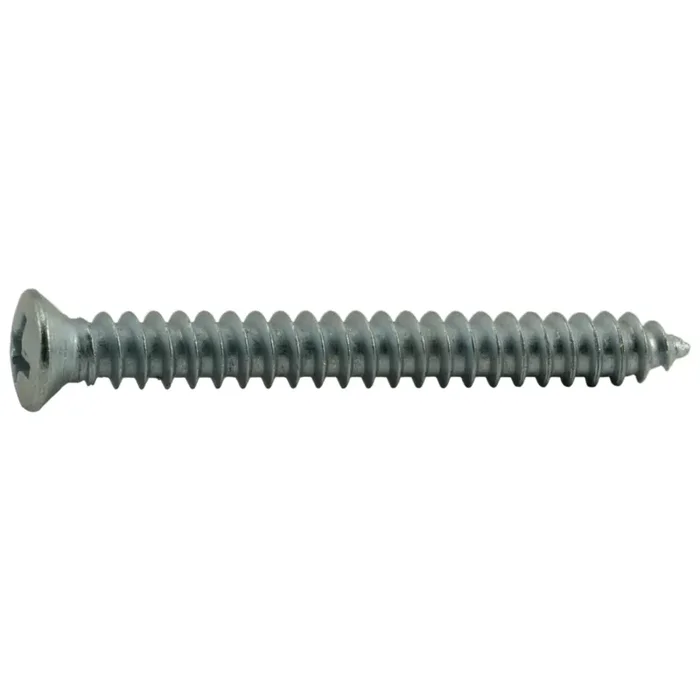 8 x 1-1/2″ Zinc Plated Steel Phillips Oval Trim Head Sheet Metal Screws