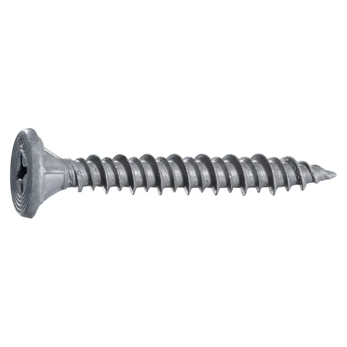 8 x 1-1/4″ Gray Ceramic Coated Steel Sharp Point Phillips Wafer Head Cement Board Screws
