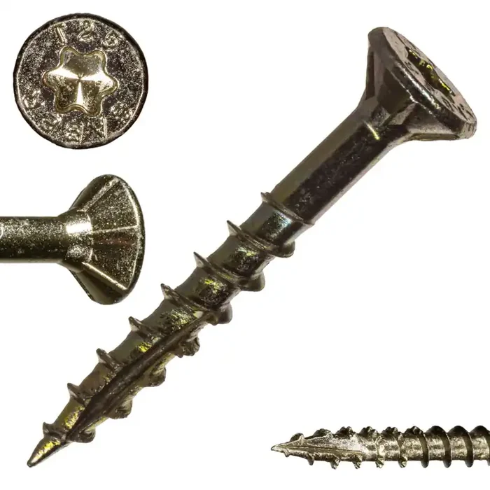 8 x 1-1/4″ Star Drive Gold SaberDrive® Multi-Purpose Screws 5 lb. Tub (1220 pcs.)