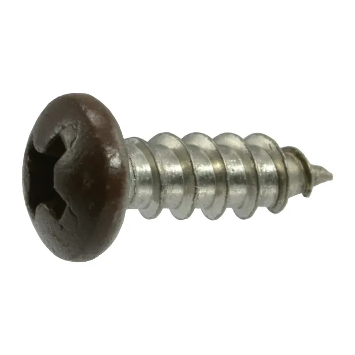 8 x 1/2″ Brown Painted 18-8 Stainless Steel Phillips Pan Head Sheet Metal Screws
