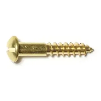 8 x 1″ Brass Slotted Round Head Wood Screws
