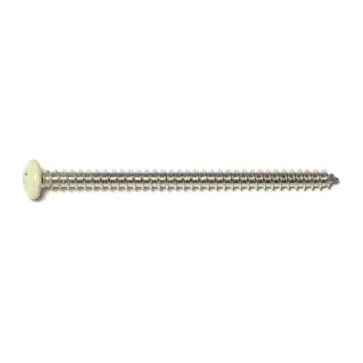 8 x 2-1/2″ Beige Painted 18-8 Stainless Steel Phillips Pan Head Sheet Metal Screws