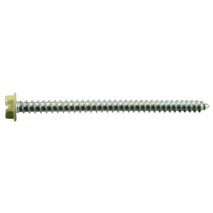 8 x 2-1/2″ Beige Painted Steel Slotted Hex Washer Head Sheet Metal Screws
