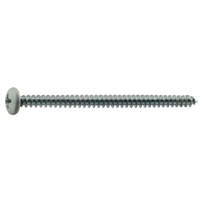 8 x 2-1/2″ White Painted Steel Phillips Pan Head Sheet Metal Screws