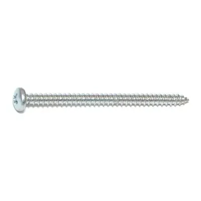 8 x 2-1/2″ Zinc Plated Steel Phillips Pan Head Sheet Metal Screws