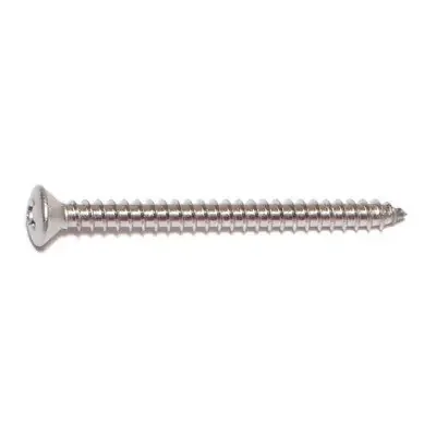 8 x 2″ 18-8 Stainless Steel Phillips Oval Head Sheet Metal Screws