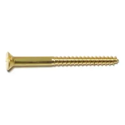 8 x 2″ Brass Slotted Flat Head Wood Screws