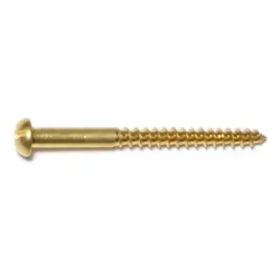 8 x 2″ Brass Slotted Round Head Wood Screws