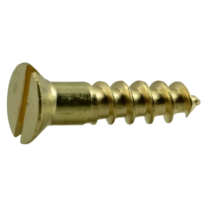 8 x 3/4″ Brass Slotted Flat Head Wood Screws