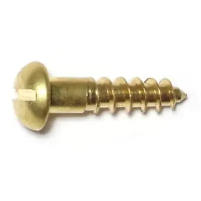 8 x 3/4″ Brass Slotted Round Head Wood Screws